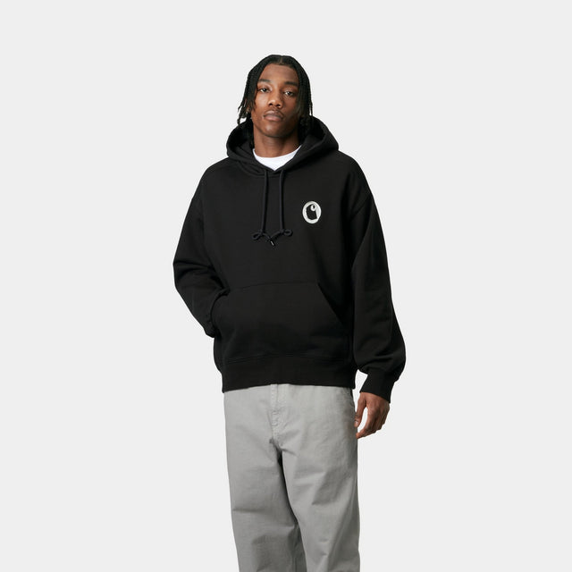 Carhartt Work In Progress Carhartt WIP Hooded Charm Link Sweatshirt | Black / Silver (stone Washed)