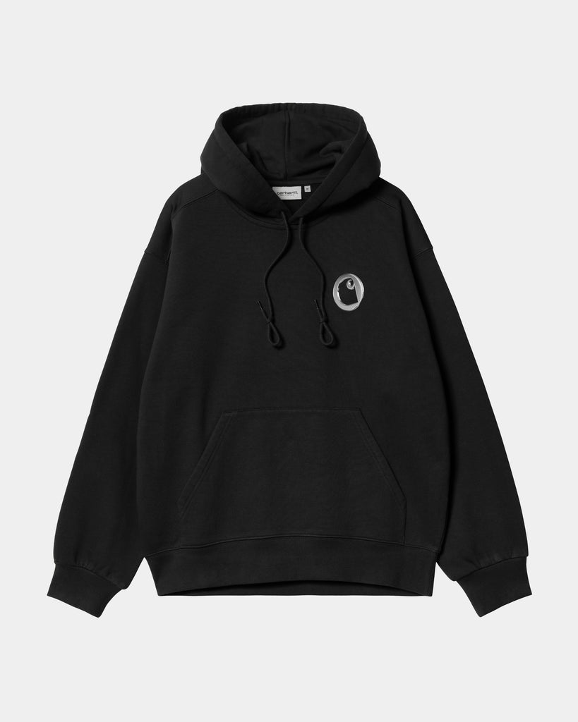 carhartt work in progress Carhartt WIP Hooded Charm Link Sweatshirt | Black / Silver (stone washed)