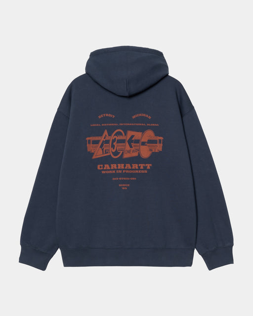 Carhartt Work In Progress Carhartt WIP Hooded Runaway Sweat Jacket | Blue / Vermillion (stone Washed)