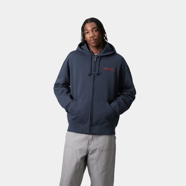 Carhartt Work In Progress Carhartt WIP Hooded Runaway Sweat Jacket | Blue / Vermillion (stone Washed)