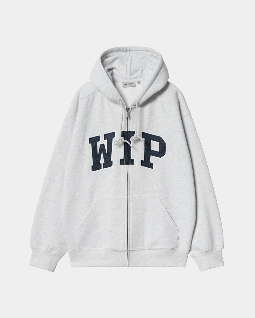 carhartt work in progress Carhartt WIP Hooded WIP Sweat Jacket | Ash Heather (stone washed)