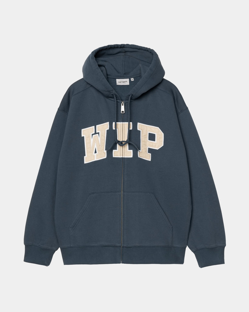 carhartt work in progress Carhartt WIP Hooded WIP Sweat Jacket | Dusky Blue (stone washed)