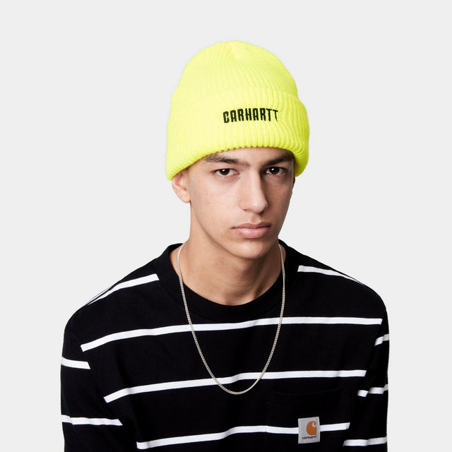 Carhartt Work In Progress Carhartt WIP Industry Beanie | Lumo Yellow / Black