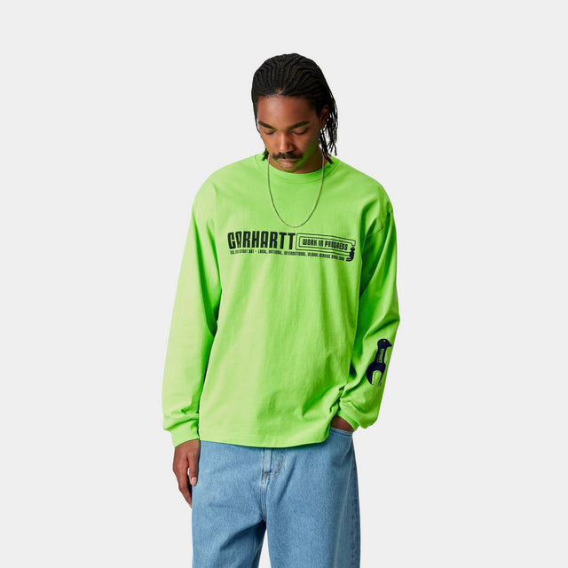 Carhartt Work In Progress Carhartt WIP Long Sleeve Industry T-Shirt | Lumo Green / Black