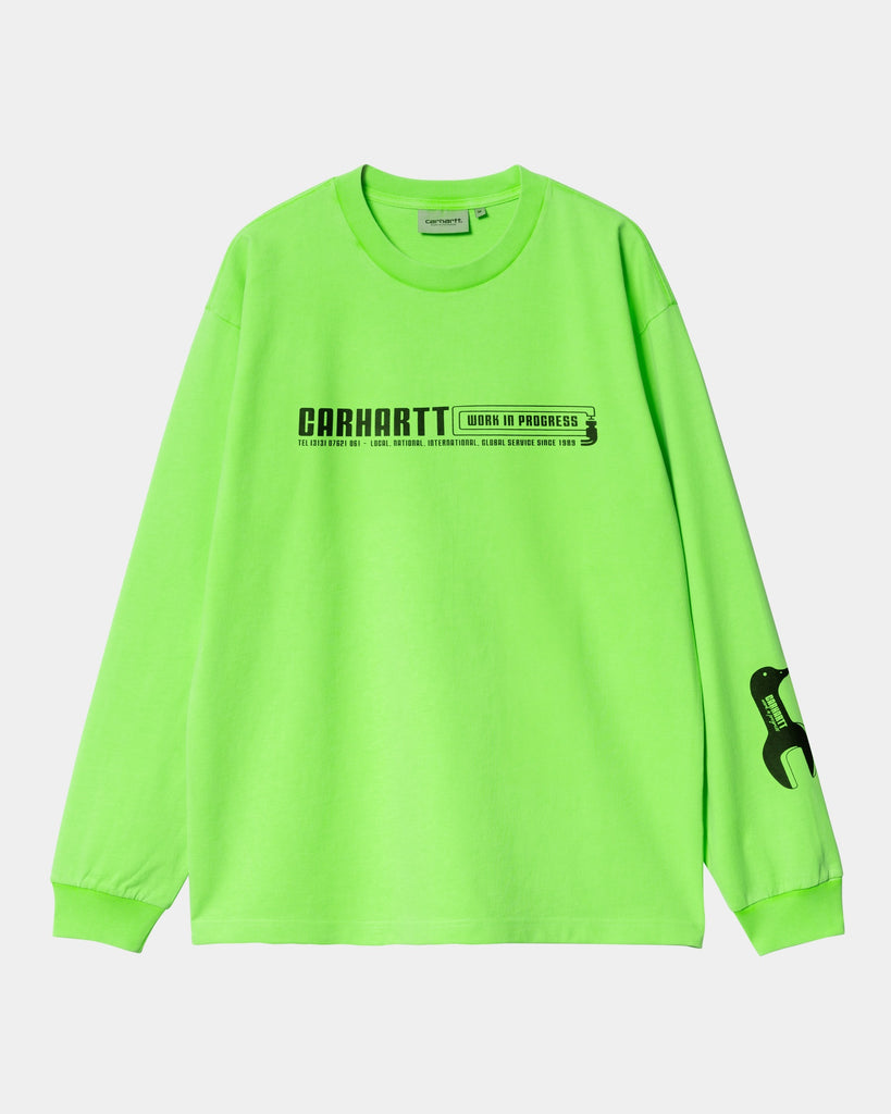 carhartt work in progress Carhartt WIP Long Sleeve Industry T-Shirt | Lumo Green / Black