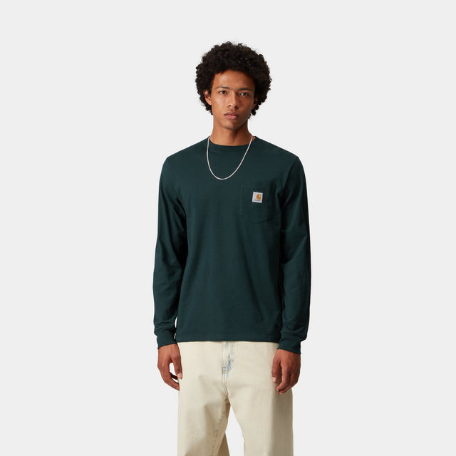 Carhartt Work In Progress Carhartt WIP Long Sleeve Pocket T-Shirt | Deep Lagoon