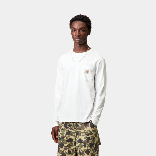 Carhartt Work In Progress Carhartt WIP Long Sleeve Pocket T-Shirt | White