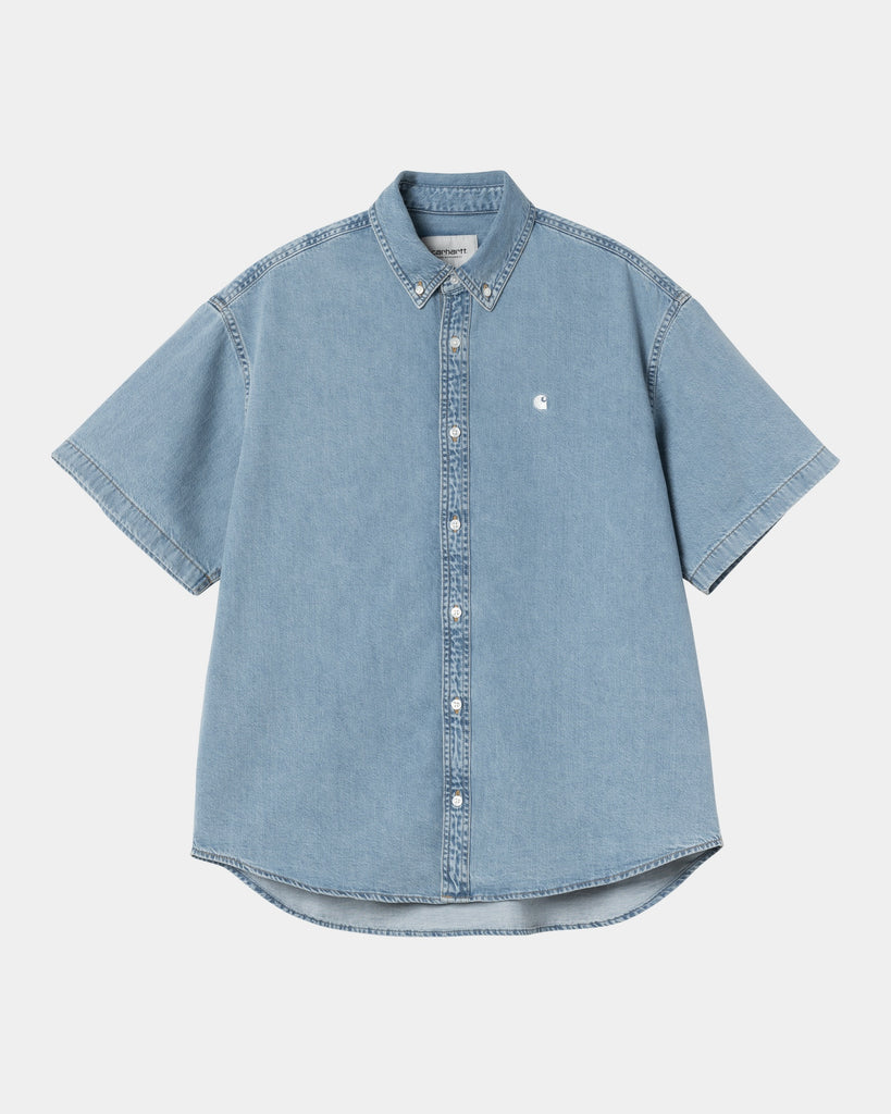 carhartt work in progress Carhartt WIP Lucas Short Sleeve Shirt | Blue (bleached)