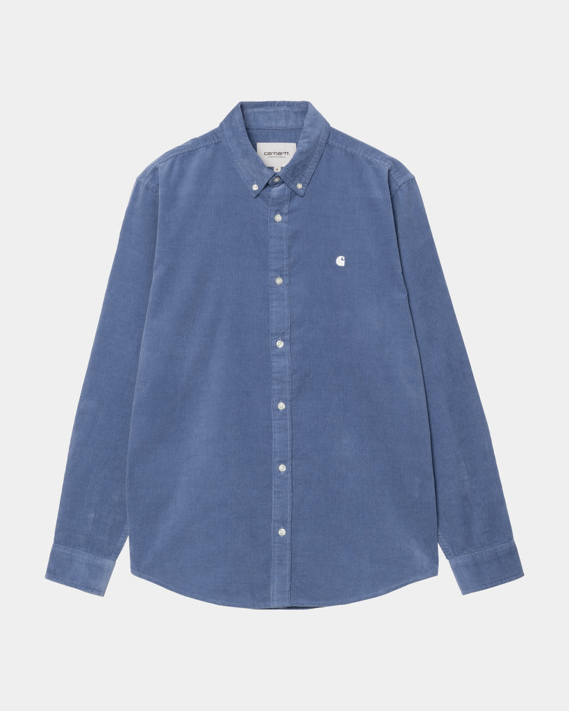 carhartt work in progress Carhartt WIP Madison Fine Cord Shirt | Blue Iris / Wax