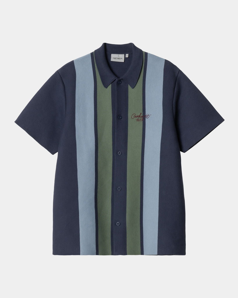 carhartt work in progress Carhartt WIP Memory Knit Shirt | Ink Percy Stripe carhartt work in progress Carhartt WIP Memory Knit Shirt | Ink Percy Stripe