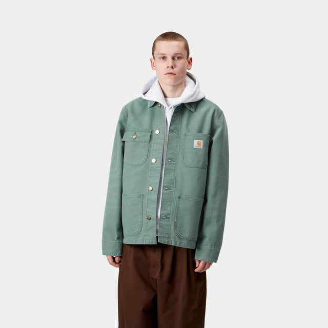 Carhartt Work In Progress Carhartt WIP Michigan Coat (Spring) - Stone Canvas | Silver Pine / Silver Pine