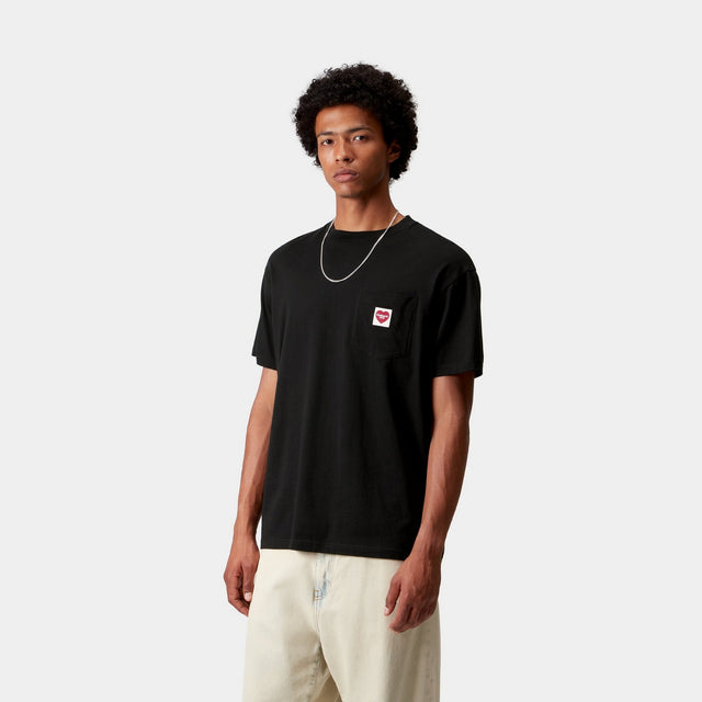 Carhartt Work In Progress Carhartt WIP Pocket Heart T-Shirt | Black / Red