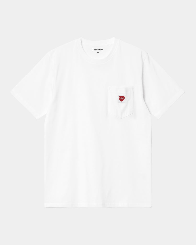 carhartt work in progress Carhartt WIP Pocket Heart T-Shirt | White / Red