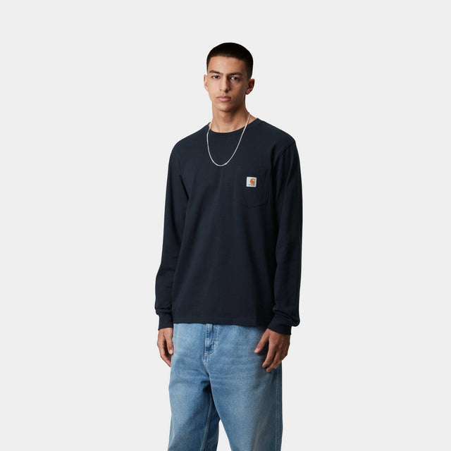 Carhartt Work In Progress Carhartt WIP Pocket Long Sleeve T-Shirt | Dark Navy