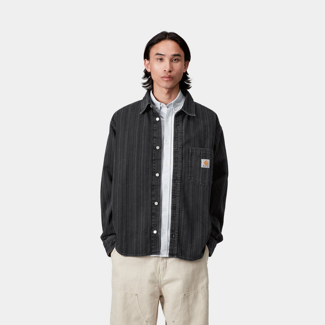 Carhartt Work In Progress Carhartt WIP Rylan Stripe Shirt Jacket | Black (stone Washed)