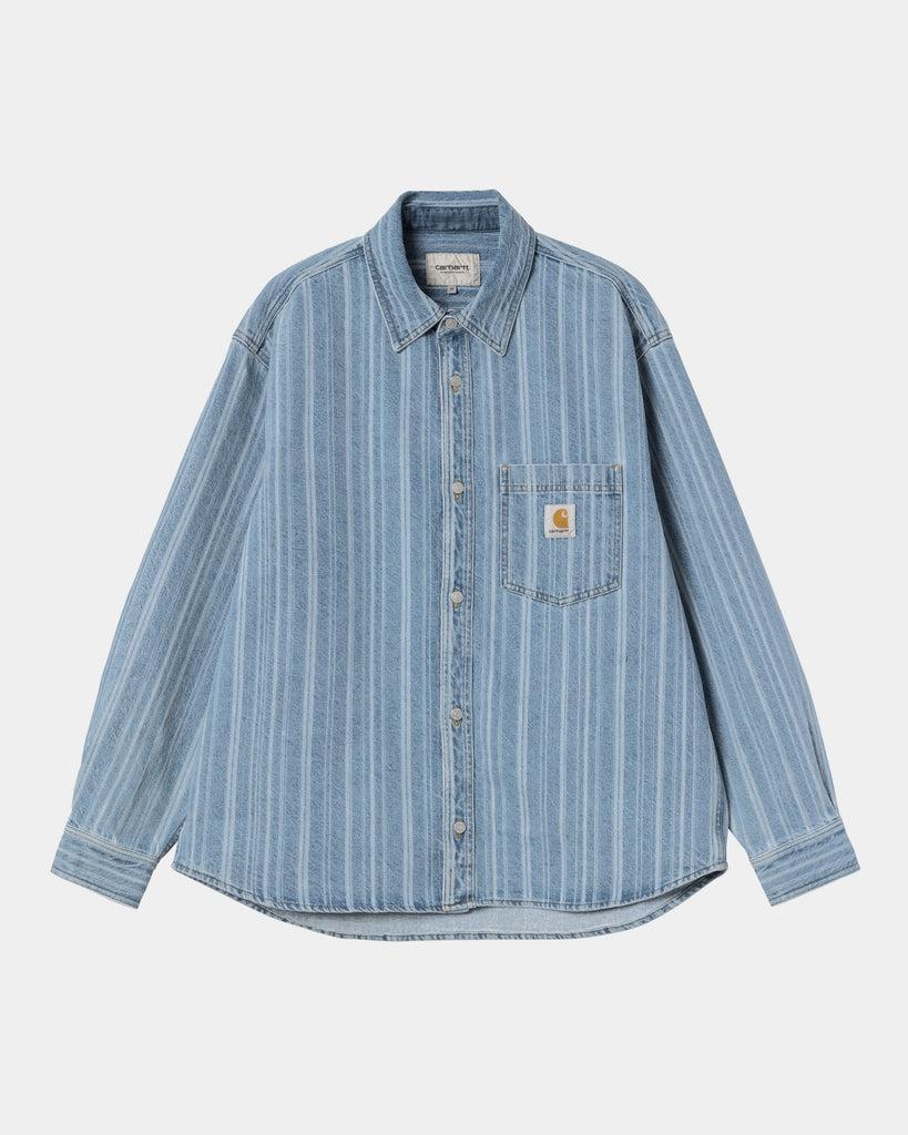 carhartt work in progress Carhartt WIP Rylan Stripe Shirt Jacket | Blue (stone bleached)