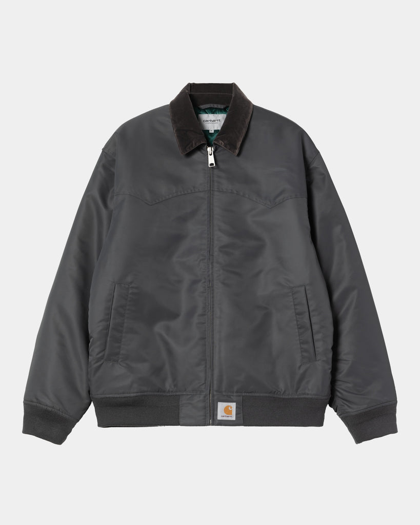 carhartt work in progress Carhartt WIP Santa Fe Alumni Jacket | Graphite / Dark Fir