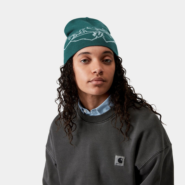 Carhartt Work In Progress Carhartt WIP Screwed Up Scripter Beanie | Rainforest / Air Sky