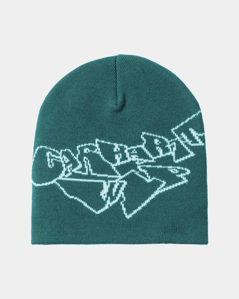 carhartt work in progress Carhartt WIP Screwed Up Scripter Beanie | Rainforest / Air Sky