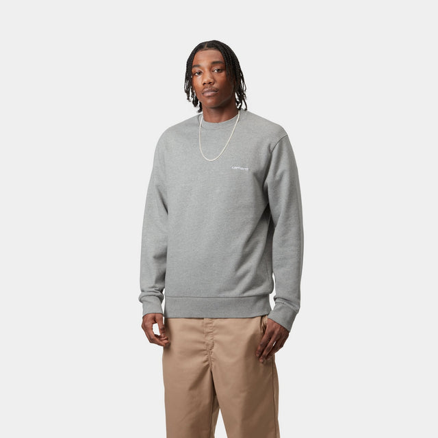 Carhartt Work In Progress Carhartt WIP Script Embroidery Sweatshirt | Grey Heather / White