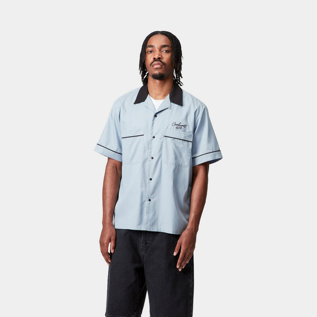 Carhartt Work In Progress Carhartt WIP Short Sleeve Bowl Shirt | Blue Fog / Black