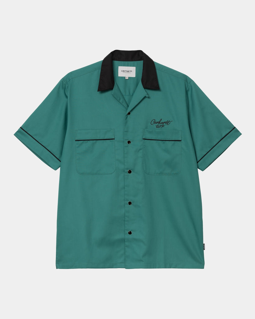 carhartt work in progress Carhartt WIP Short Sleeve Bowl Shirt | Saguaro / Black