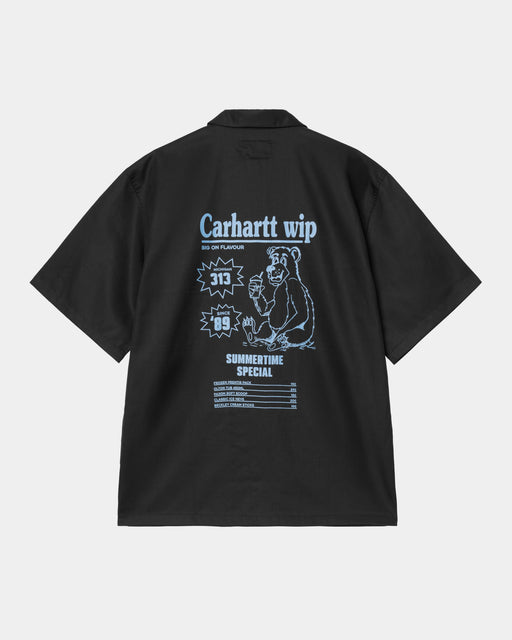 Carhartt Work In Progress Carhartt WIP Short Sleeve Deli Shirt | Black / Bluebird