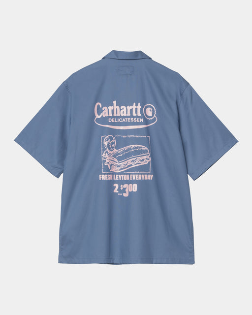 Carhartt Work In Progress Carhartt WIP Short Sleeve Deli Shirt | Blue Iris / Air Pink