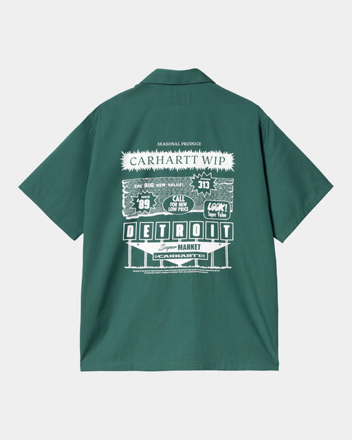 Carhartt Work In Progress Carhartt WIP Short Sleeve Deli Shirt | Rainforest / White