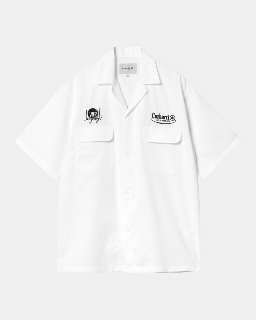 carhartt work in progress Carhartt WIP Short Sleeve Deli Shirt | White / Black