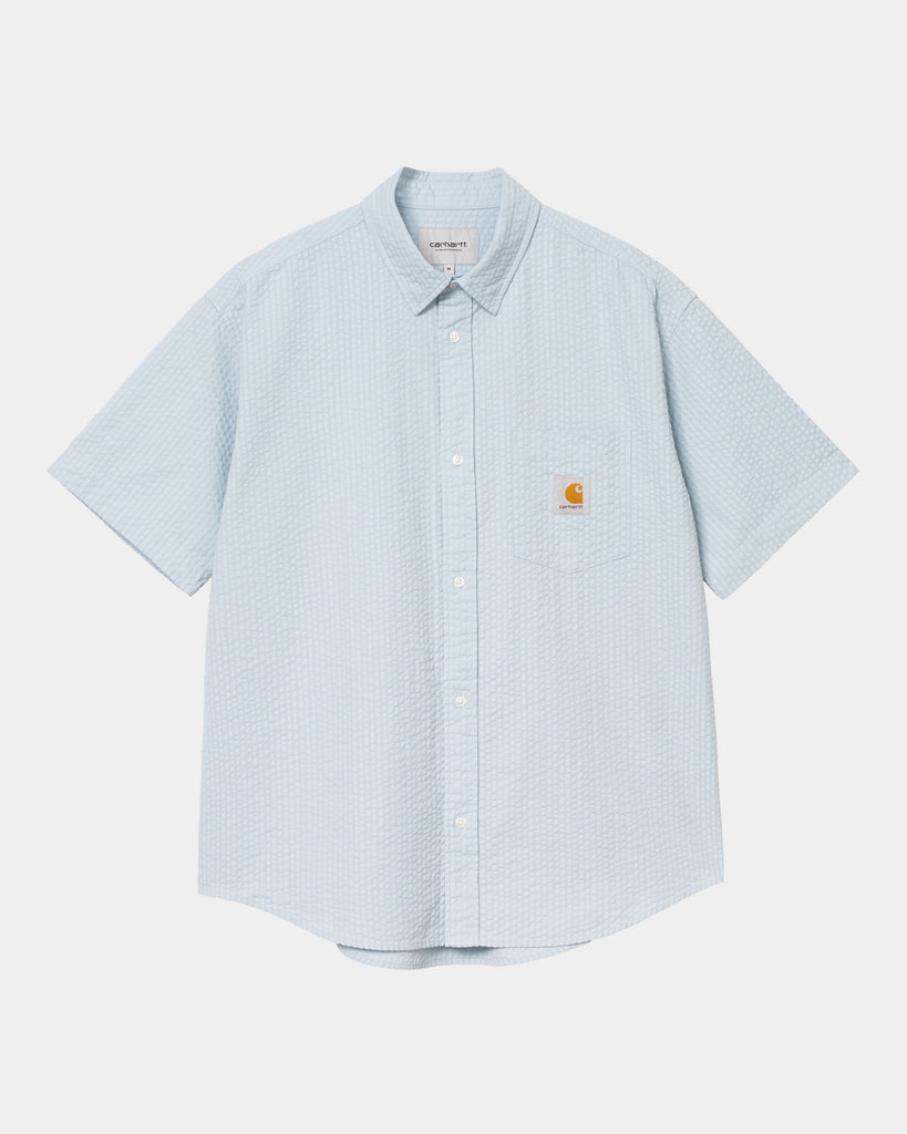 carhartt work in progress Carhartt WIP Short Sleeve Toland Shirt | Blue Fog