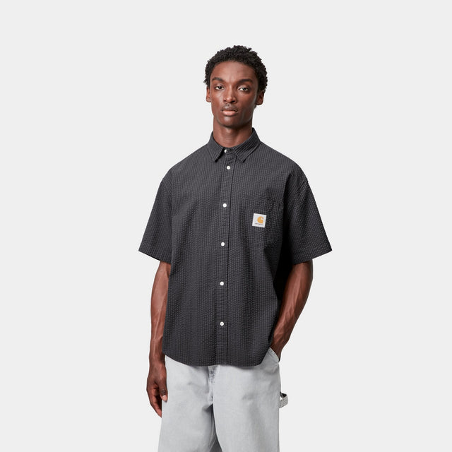 Carhartt Work In Progress Carhartt WIP Short Sleeve Toland Stripe Shirt | Black