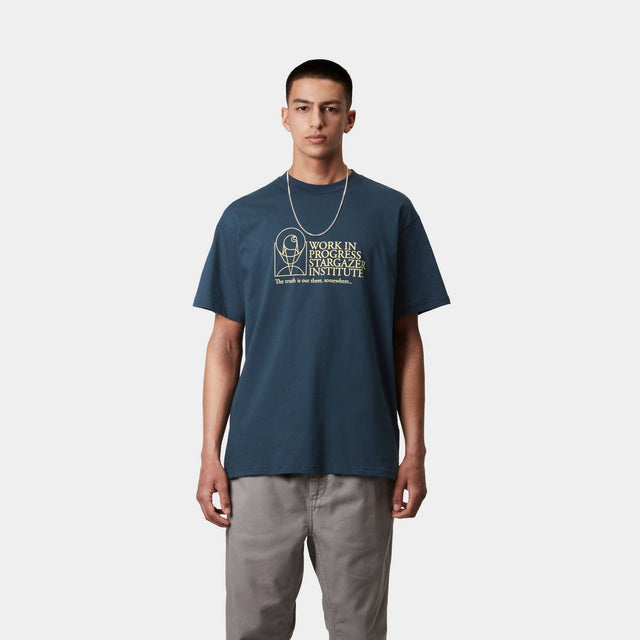Carhartt Work In Progress Carhartt WIP Stargazer T-Shirt | Dusky Blue / Yellow