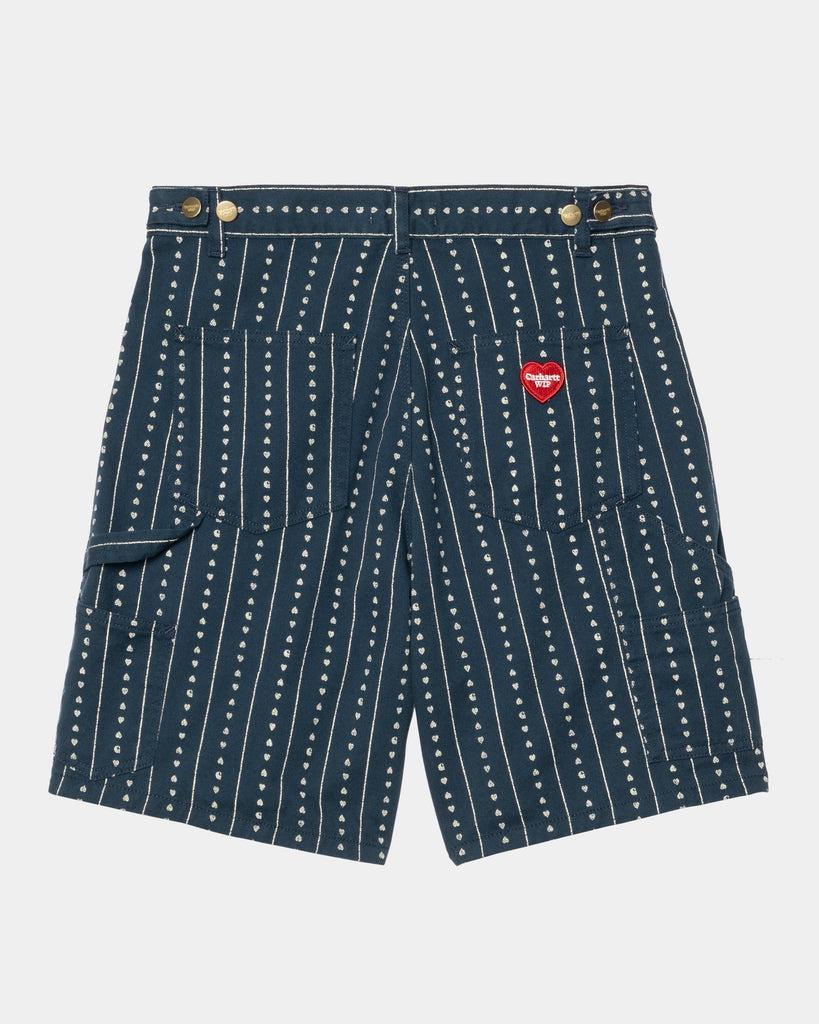 carhartt work in progress Carhartt WIP Women’s Drewe Short | Ink / Natural Heart C Pinstripe