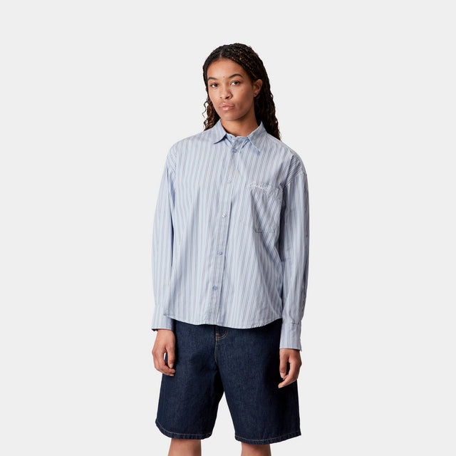 Carhartt Work In Progress Carhartt WIP Women’s Grimsby Stripe Shirt | Blue Fog