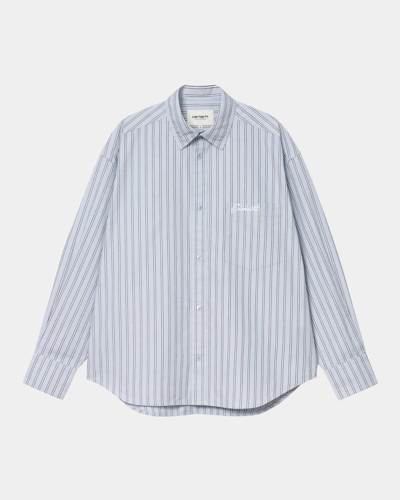 carhartt work in progress Carhartt WIP Women’s Grimsby Stripe Shirt | Blue Fog