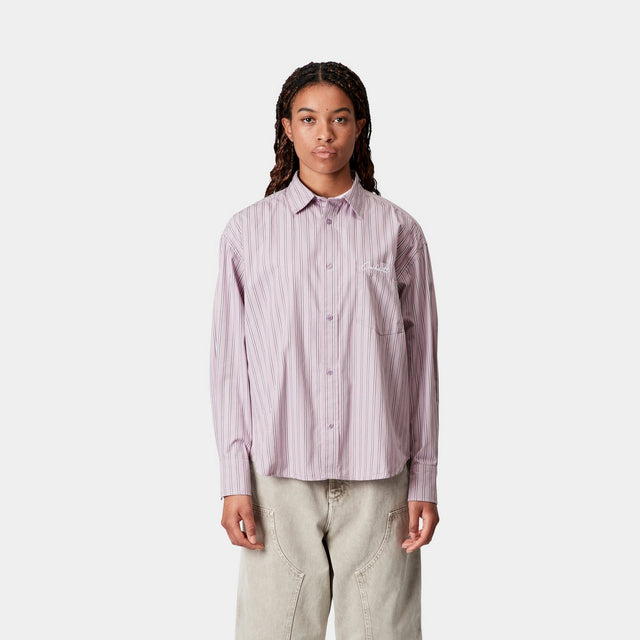 Carhartt Work In Progress Carhartt WIP Women’s Grimsby Stripe Shirt | Pink Fog