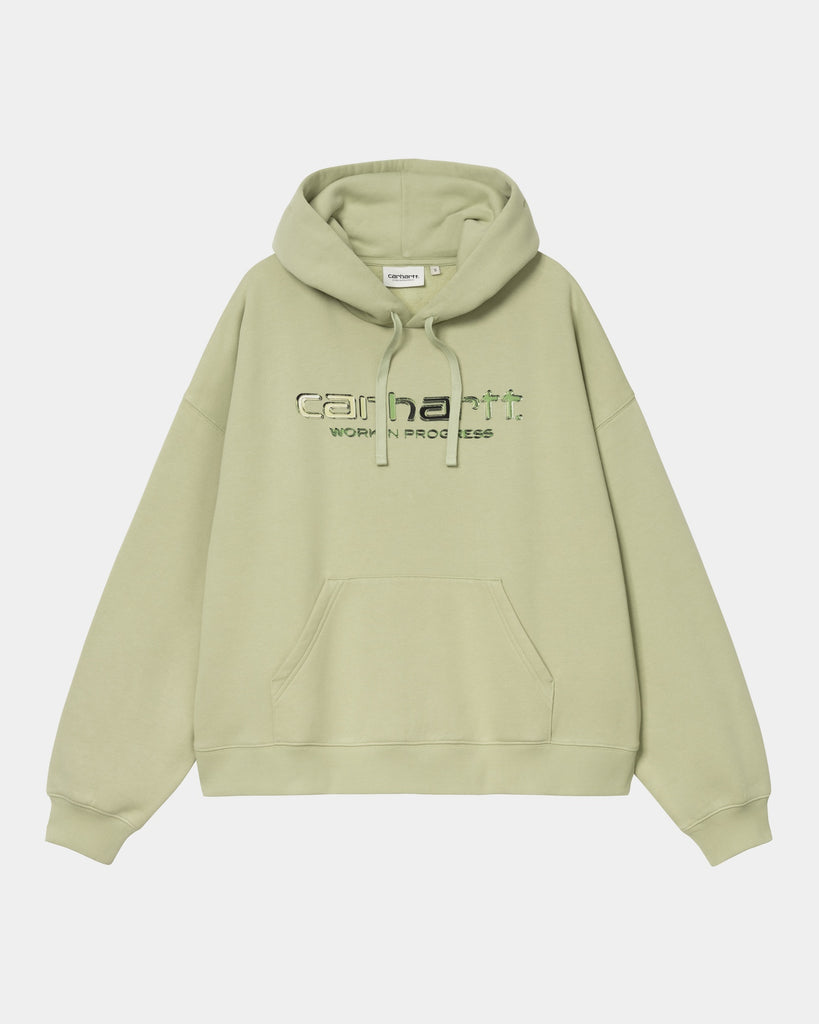 carhartt work in progress Carhartt WIP Women’s Hooded Solar Chrome Sweatshirt | Pale Olive