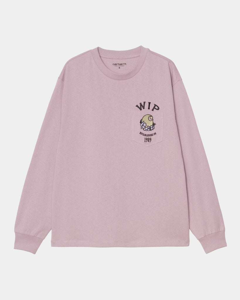 carhartt work in progress Carhartt WIP Women’s Long Sleeve Pocket Jubilee T-Shirt | Pink Fog