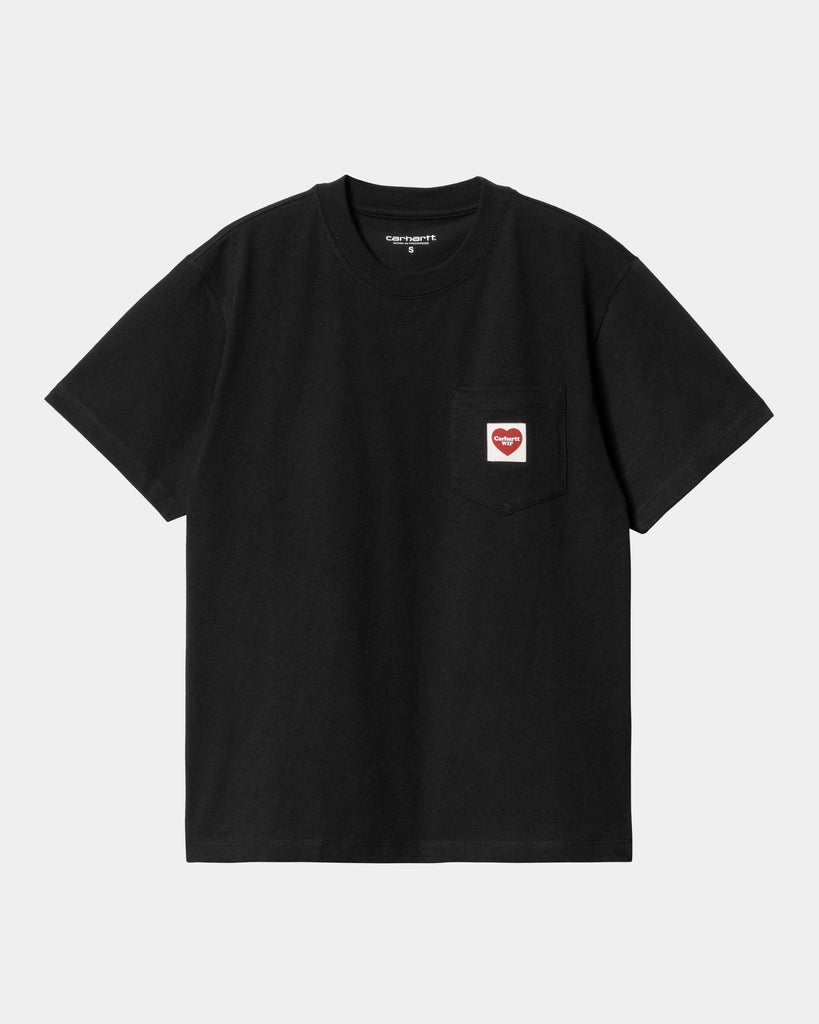 carhartt work in progress Carhartt WIP Women’s Pocket Heart T-Shirt | Black / Red