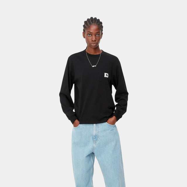 Carhartt Work In Progress Carhartt WIP Women's Pocket Long Sleeve T-Shirt | Black