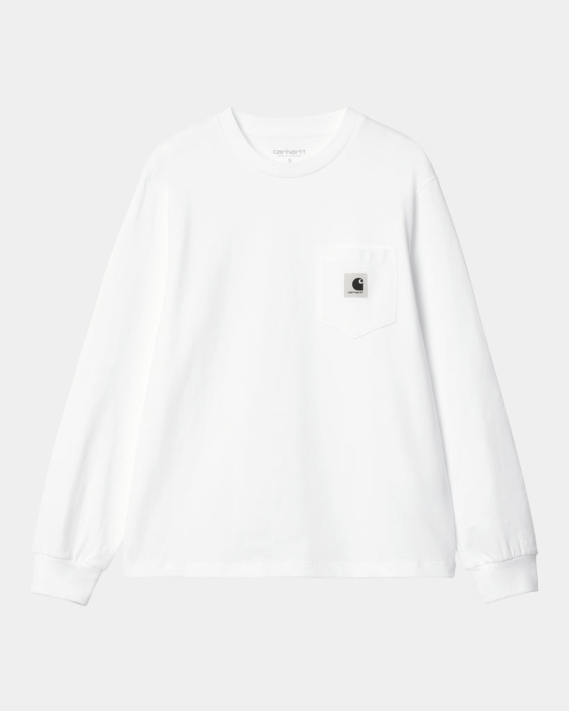 carhartt work in progress Carhartt WIP Women's Pocket Long Sleeve T-Shirt | White
