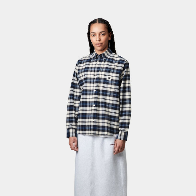 Carhartt Work In Progress Carhartt WIP Women’s Tarbell Check Shirt | Dark Navy / White