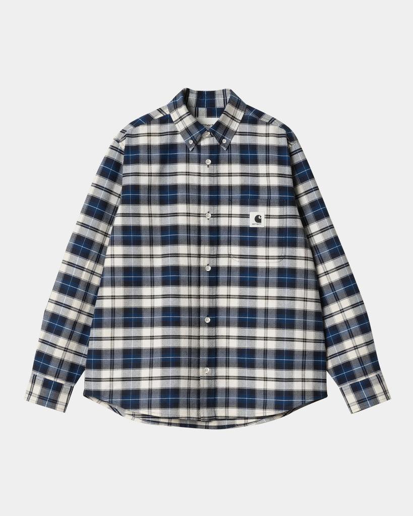 carhartt work in progress Carhartt WIP Women’s Tarbell Check Shirt | Dark Navy / White