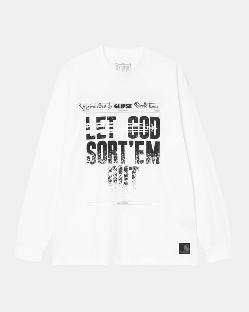 Carhartt Work In Progress CLIPSE X Carhartt WIP Long Sleeve Virginia Beach T-Shirt | White / Bla