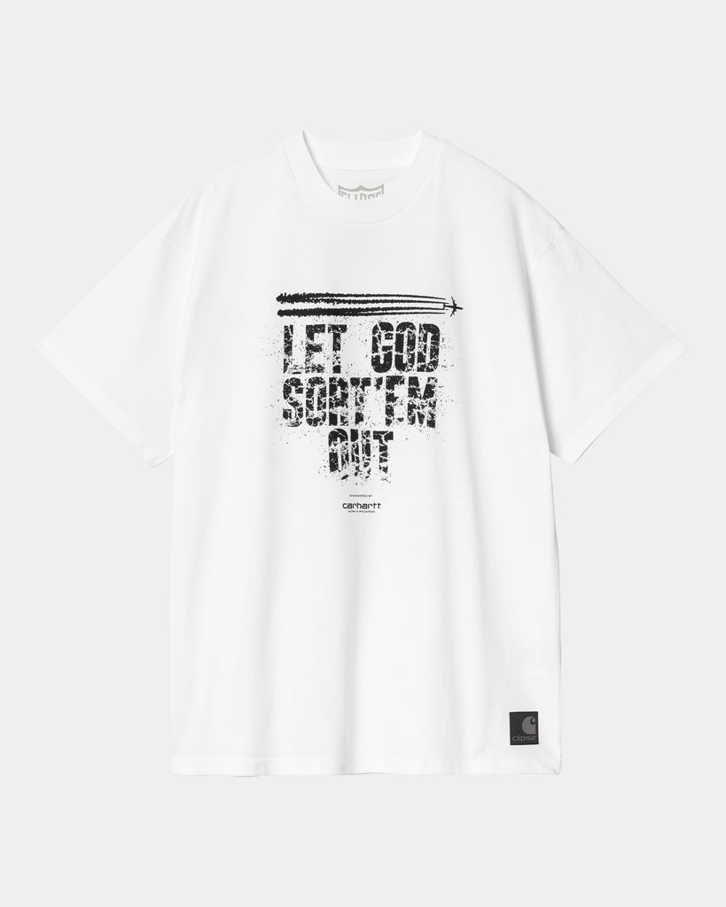 carhartt work in progress CLIPSE x Carhartt WIP S/S Let God Sort Em Out T-Shirt | White / Black
