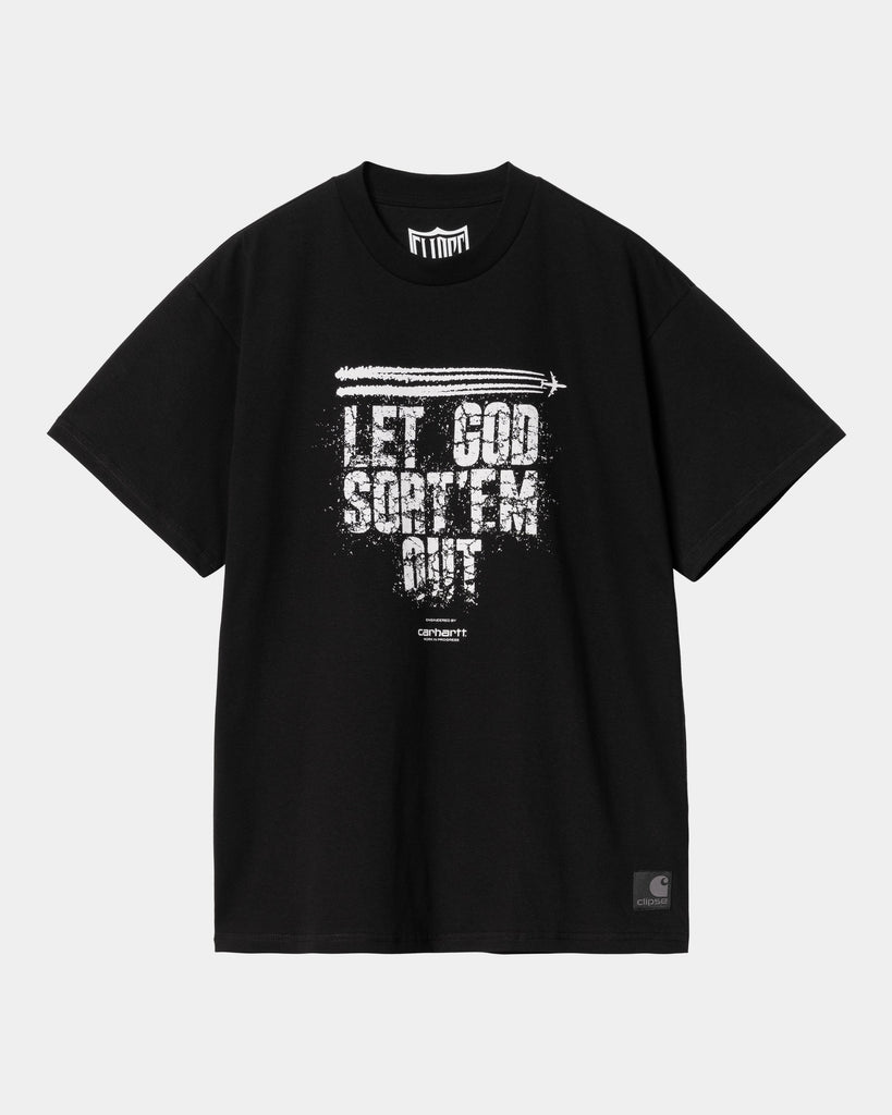 carhartt work in progress CLIPSE x Carhartt WIP S/S Let God Sort Em Out T-Shirt | Black / White