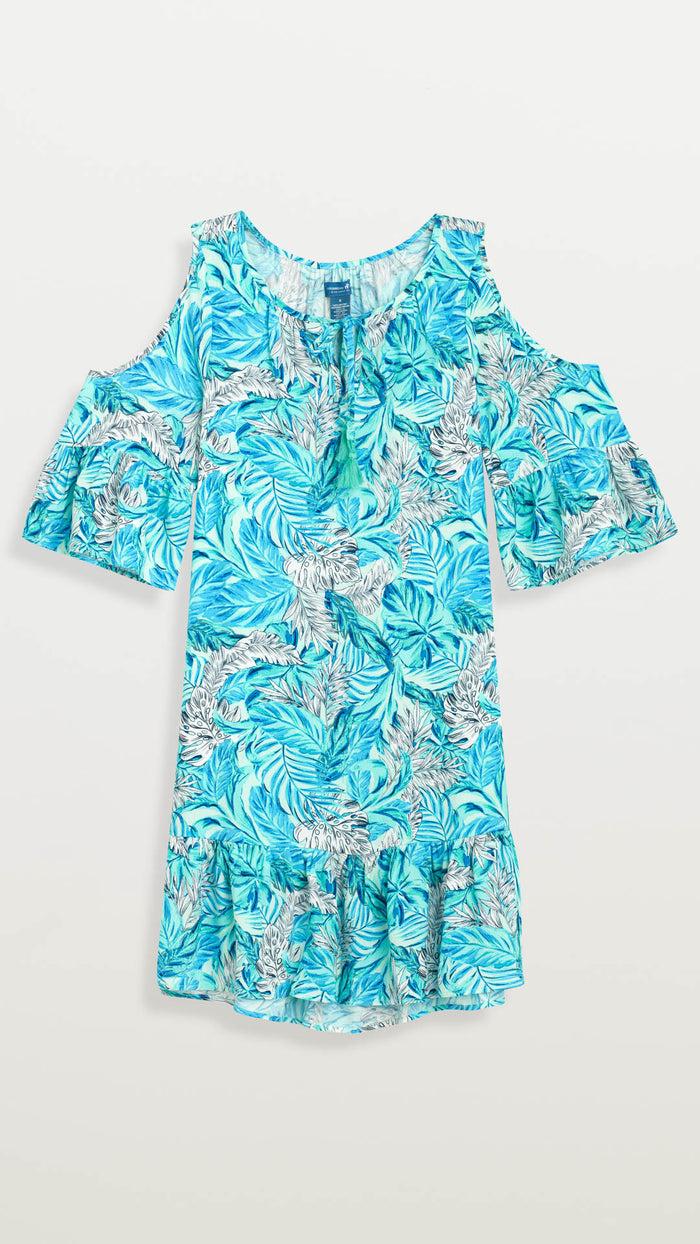 Caribbean Joe Cold Shoulder Flounce Dress