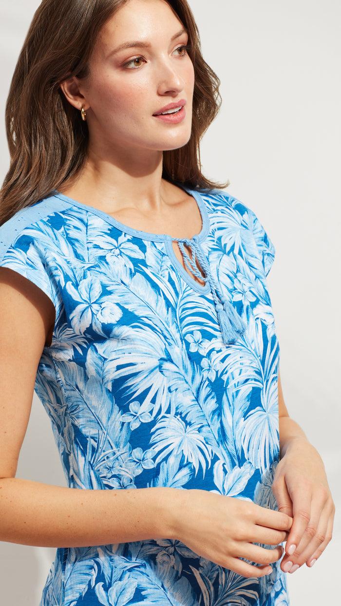 caribbean joe Embroidered Tassel T-Shirt Dress