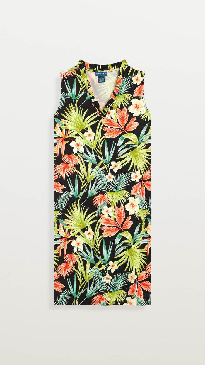 Caribbean Joe MIDNIGHT FLORAL V-NECK DRESS